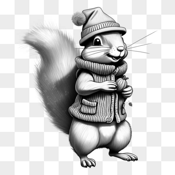 Style Squirrel Download Stylized Squirrel Character in Black and White Sketches Online ...