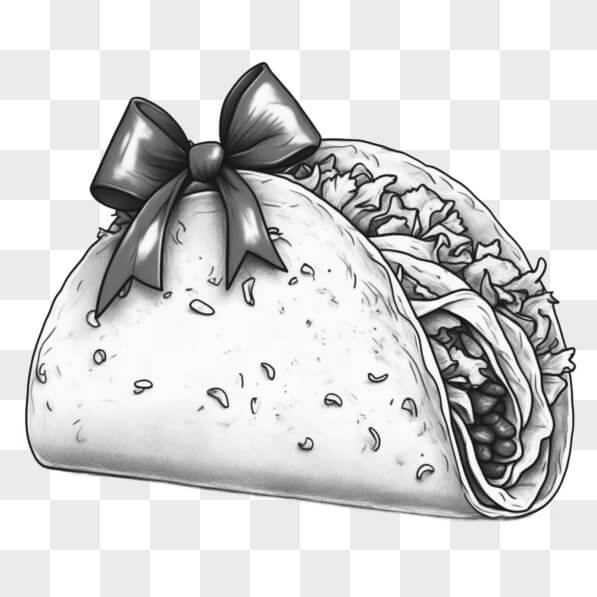 Descarga Taco decorativo con moño Bocetos En Línea - Creative Fabrica