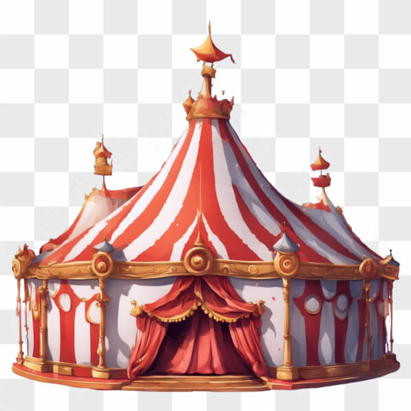 Download Colorful Circus Tent with Red and White Stripes Cartoons ...