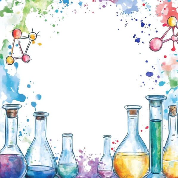 Download Colorful Laboratory Glassware with Molecules Backgrounds ...
