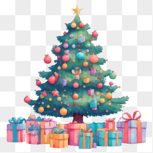 Árvore de Natal Colorida com Presentes Árvore de Natal Colorida com Presentes thumbnail