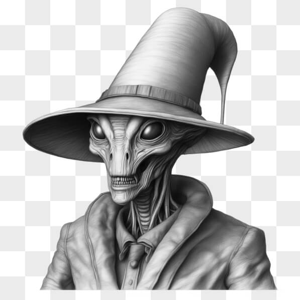 Download Whimsical Alien Character in Suit with Hat Sketches Online ...