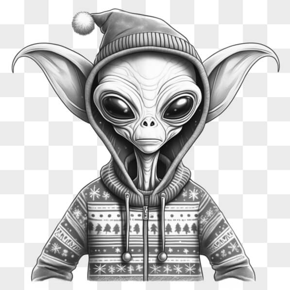 Download Stylized Alien Character in Festive Hoodie Sketches Online ...