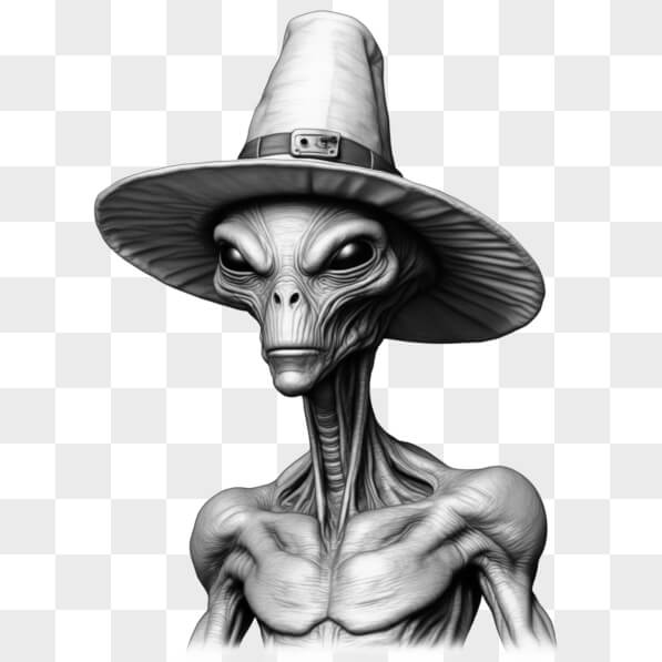 Download Alien Character in a Hat Sketches Online - Creative Fabrica