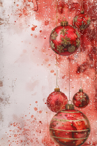 Red Christmas Ornaments on a Festive Background Red Christmas Ornaments on a Festive Background thumbnail
