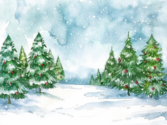 Winter Wonderland with Snowy Evergreen Trees Winter Wonderland with Snowy Evergreen Trees thumbnail