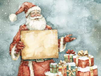 Santa Claus with Presents in a Winter Scene Santa Claus with Presents in a Winter Scene thumbnail