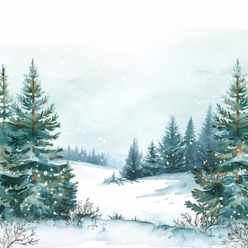 Winter Landscape with Snow and Evergreen Trees Winter Landscape with Snow and Evergreen Trees thumbnail