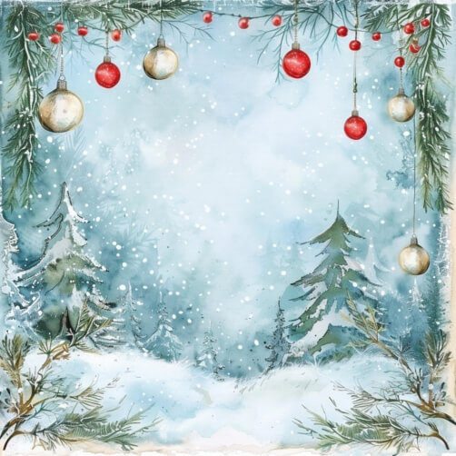 Winter Wonderland with Christmas Ornaments Winter Wonderland with Christmas Ornaments thumbnail