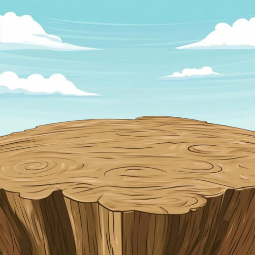 Tree Stump Under Blue Sky with Clouds Cartoons Tree Stump Under Blue Sky with Clouds Cartoons thumbnail