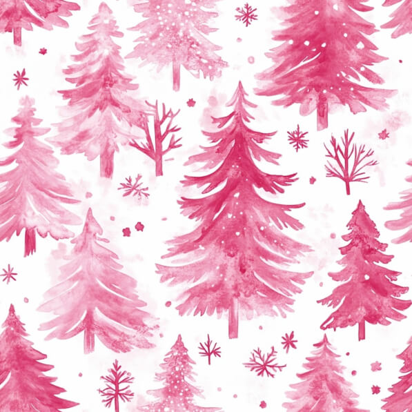 Download Whimsical Pink Watercolor Trees for Holidays Patterns Online ...