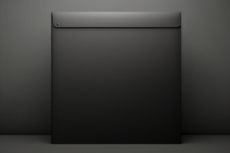 Minimalist Black Envelope on Gray Background Minimalist Black Envelope on Gray Background thumbnail