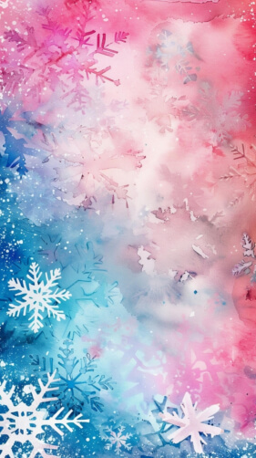 Watercolor Winter Abstract with Snowflakes Watercolor Winter Abstract with Snowflakes thumbnail