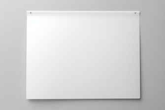 Plain White Board Hanging on a Wall Plain White Board Hanging on a Wall thumbnail