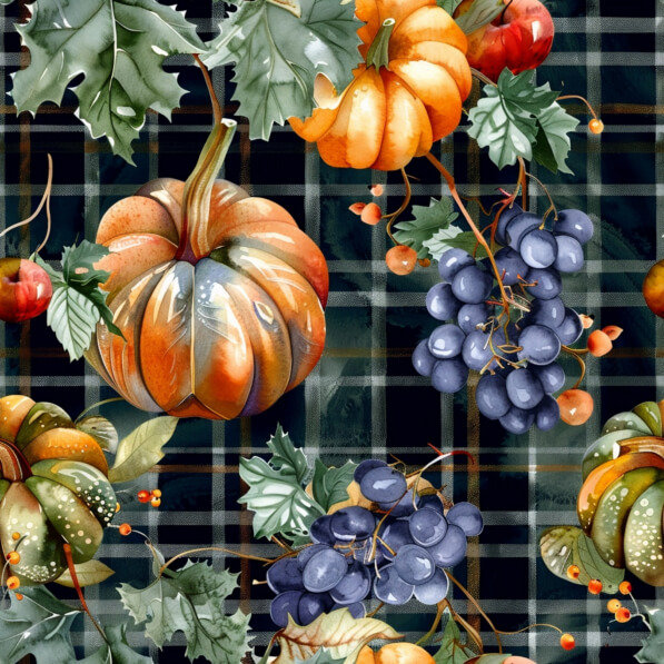 Download Autumn Harvest Pumpkins and Grapes Patterns Online - Creative ...
