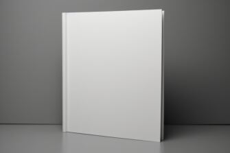 Blank White Book against Grey Background Blank White Book against Grey Background thumbnail