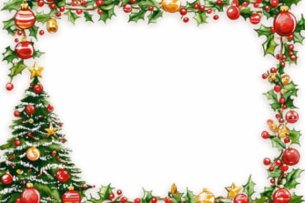 Festive Christmas Frame with Holly and Ornaments Festive Christmas Frame with Holly and Ornaments thumbnail
