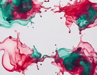 Bunte Tinte Wirbel in Rot und Türkis Bunte Tinte Wirbel in Rot und Türkis thumbnail