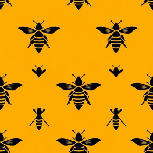 Stylized Bee Pattern on Yellow Background Stylized Bee Pattern on Yellow Background thumbnail