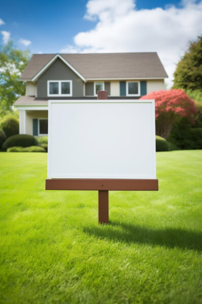 Download Blank Sign in Front of a House on a Green Lawn Mockups Online ...