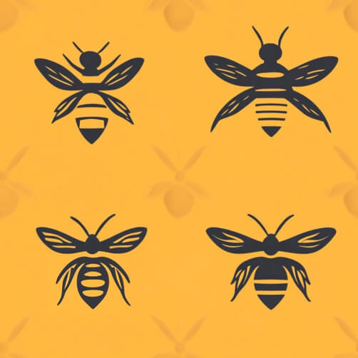 Stylized Bee Pattern on Yellow Background Stylized Bee Pattern on Yellow Background thumbnail