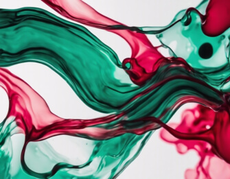 Abstrakte Fluidkunst in Grün und Rot Abstrakte Fluidkunst in Grün und Rot thumbnail