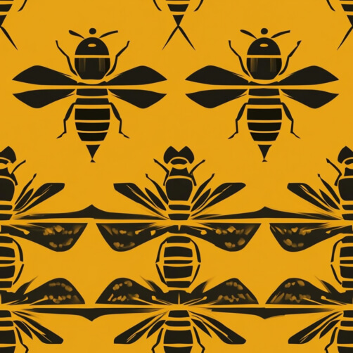 Bee Pattern on Yellow Background Bee Pattern on Yellow Background thumbnail