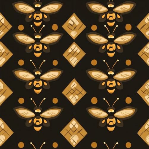 Stylized Bee Pattern on Dark Background Stylized Bee Pattern on Dark Background thumbnail