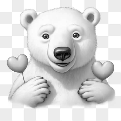 Cute Polar Bear with Heart Balloons Patterns Cute Polar Bear with Heart Balloons Patterns thumbnail