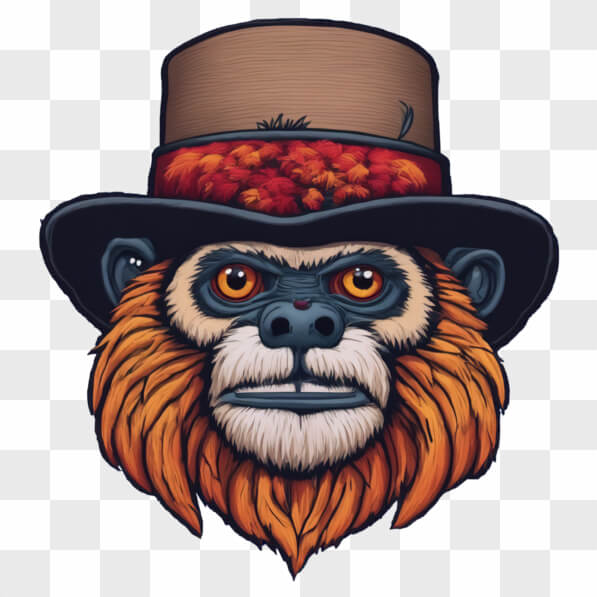 Download Artistic Illustration of a Monkey Wearing a Hat Cartoons ...