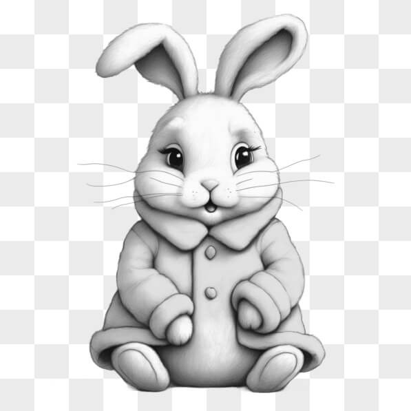 Download Cute Cartoon Rabbit in a Coat Sketches Online - Creative Fabrica