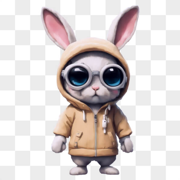 Download Playful Cartoon Rabbit in Hoodie and Sunglasses Cartoons ...