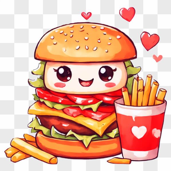 Kawaii hamburger frite