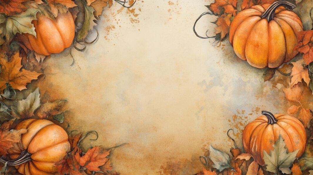 Download Autumn Scene with Pumpkins and Leaves Backgrounds Online ...