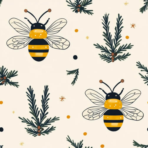 Whimsical Bee and Pine Pattern Whimsical Bee and Pine Pattern thumbnail