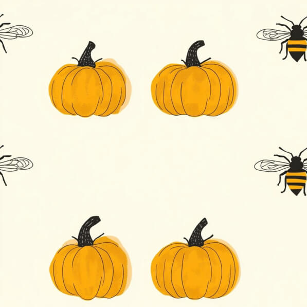 Pumpkins and Bees Pattern for Autumn Pumpkins and Bees Pattern for Autumn thumbnail