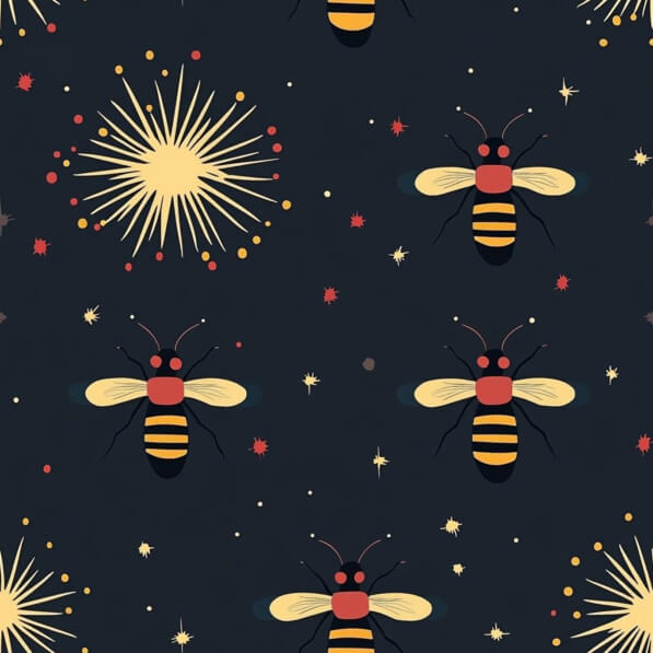Whimsical Bee and Starburst Pattern Whimsical Bee and Starburst Pattern thumbnail