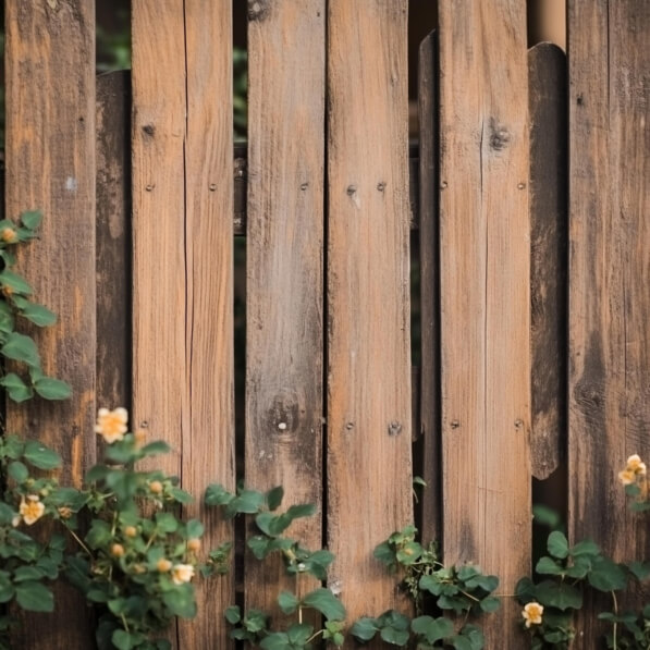 Download Rustic Wooden Fence with Climbing Vines and Flowers ...