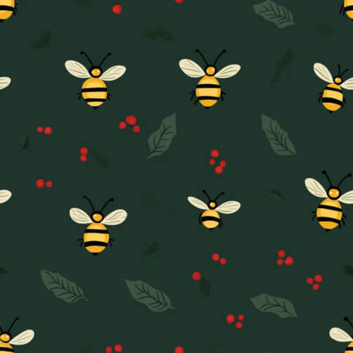 Playful Bee and Berry Pattern Playful Bee and Berry Pattern thumbnail
