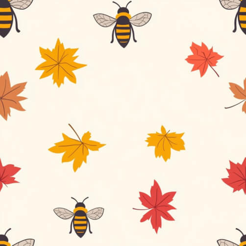 Autumn Bees and Leaves Pattern Autumn Bees and Leaves Pattern thumbnail