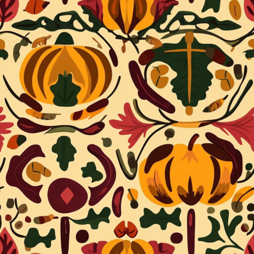 Herbstmuster mit Kürbissen und Blättern Herbstmuster mit Kürbissen und Blättern thumbnail