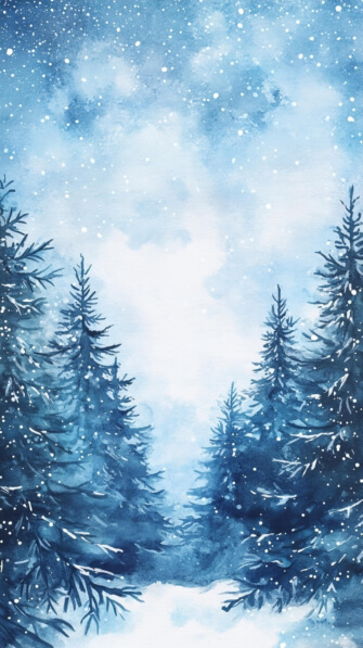 Download Winter Landscape with Snowy Pine Trees Backgrounds Online ...