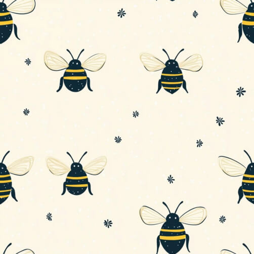 Pattern of Cartoon Bees on Cream Background Pattern of Cartoon Bees on Cream Background thumbnail