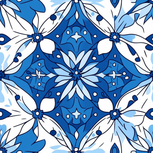 Komplexes blau-weißes Blumenmuster Komplexes blau-weißes Blumenmuster thumbnail