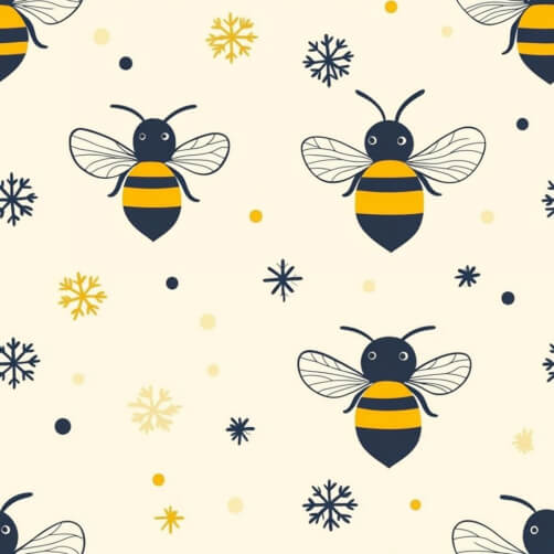 Whimsical Bee and Snowflake Pattern Whimsical Bee and Snowflake Pattern thumbnail