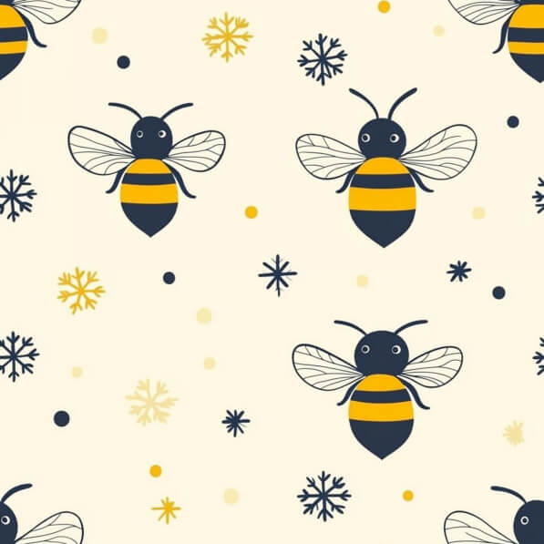 Whimsical Bee and Snowflake Pattern Whimsical Bee and Snowflake Pattern thumbnail