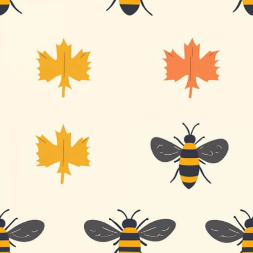 Pattern of Bees and Maple Leaves Pattern of Bees and Maple Leaves thumbnail