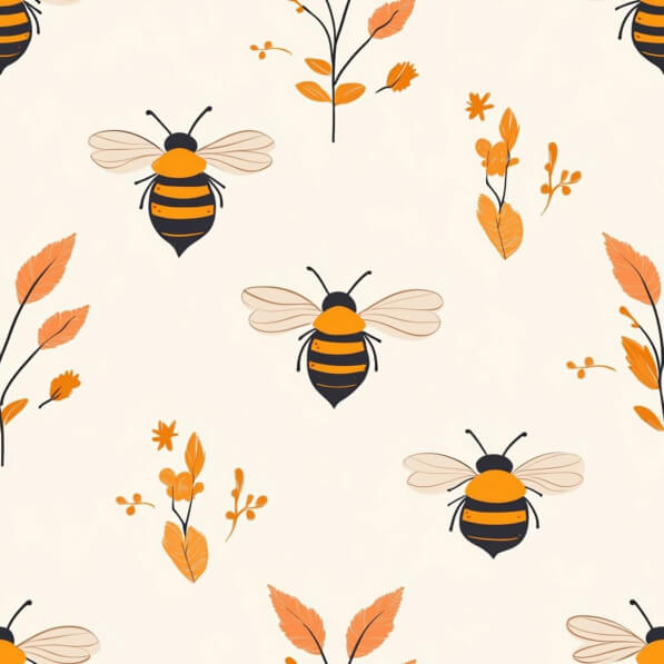 Whimsical Bee and Leaf Pattern Whimsical Bee and Leaf Pattern thumbnail