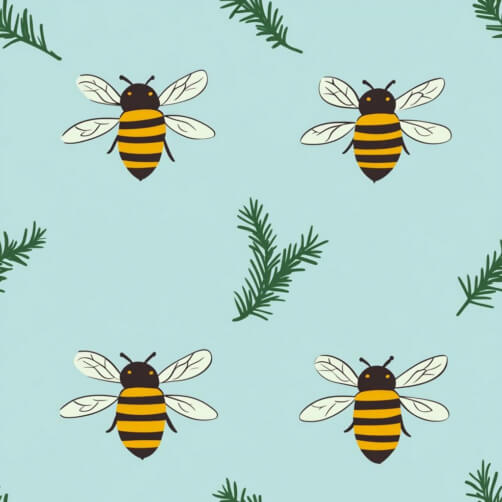 Whimsical Bees and Pine Pattern Whimsical Bees and Pine Pattern thumbnail