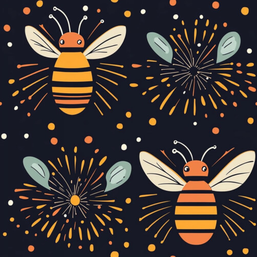 Colorful Cartoon Bees Pattern Colorful Cartoon Bees Pattern thumbnail